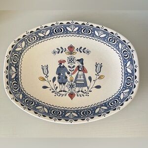Vintage Johnson Brothers "Hearts & Flowers" oval serving platter.